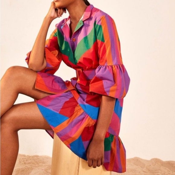 Farm Rio Amanda Stripes Mini Dress - Picture 2 of 11